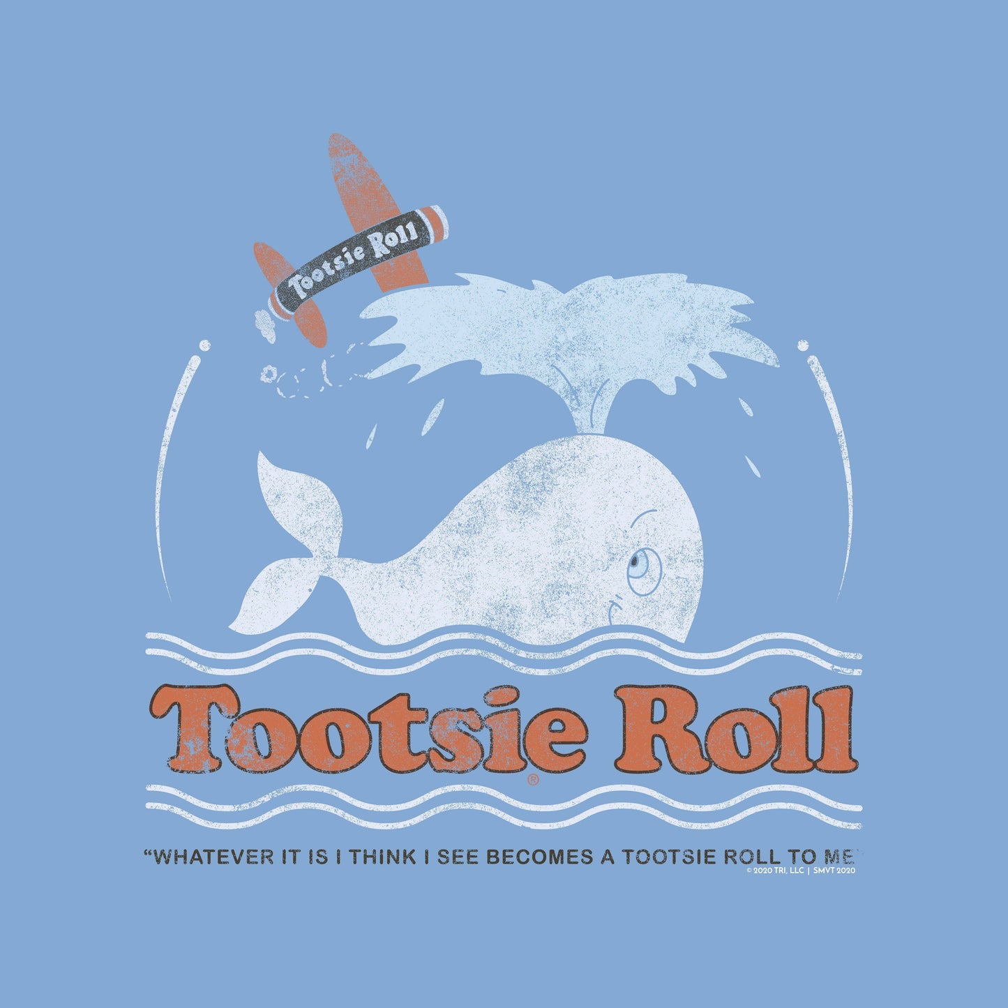 Tootsie Roll® Whatever It Is I Think I See Tee: Light Blue Heather, XL