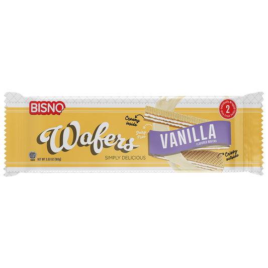 Wafer | Vanilla | Pack of 2 | 3.5 oz | Bisno