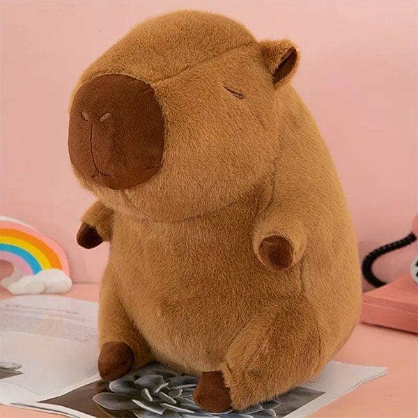 Capybara 9" Kawaii Plush w/ Turtle Backpack Squishy Pillow Toy