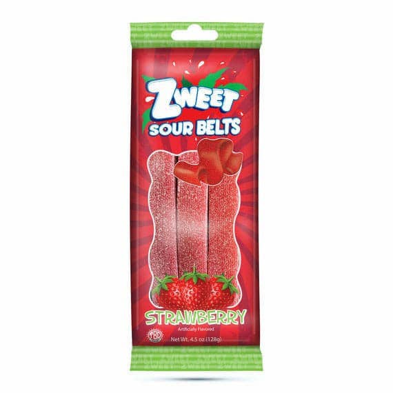 ZWEET Sour Strawberry Belts Go-Pack 4.5 oz