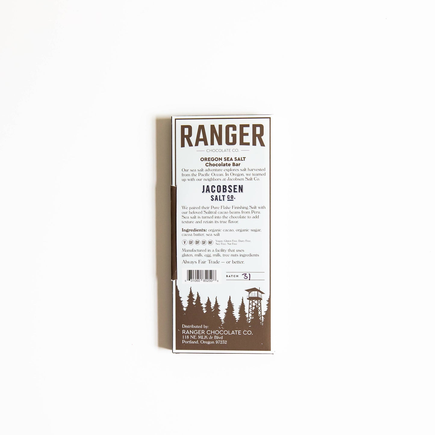 RANGER Oregon Sea Salt Chocolate Bar: 1 1/4 oz.