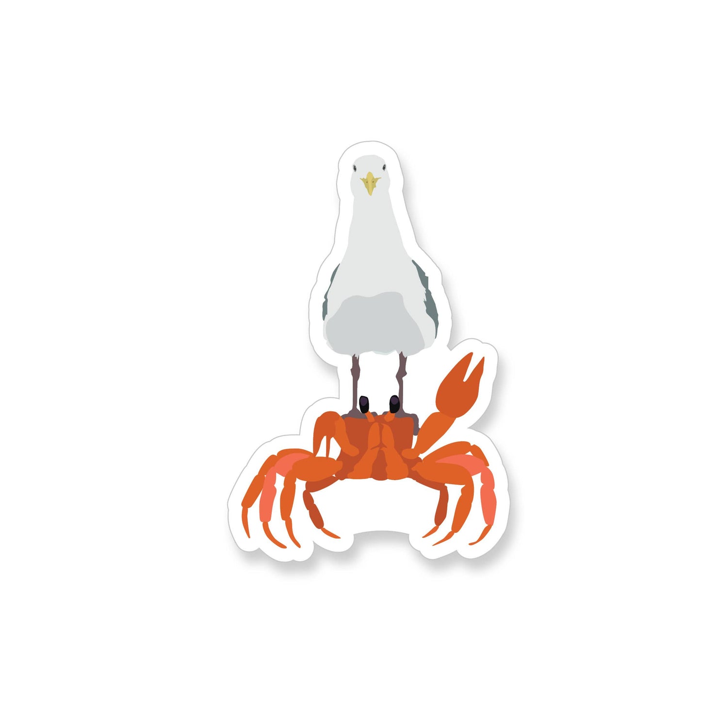 Summer Crab + Seagull Vinyl Sticker