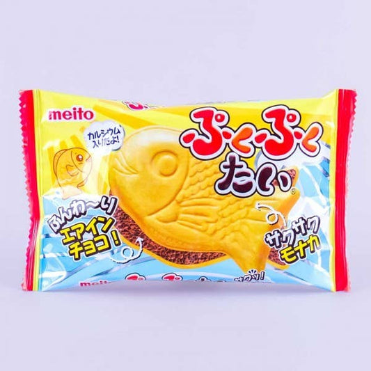 Meito Puko Puku Taiyaki Fish Aerated Chocolate, 10ct BLUE