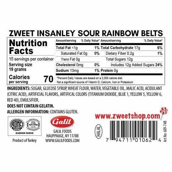 ZWEET Insanely Sour Rainbow Belts