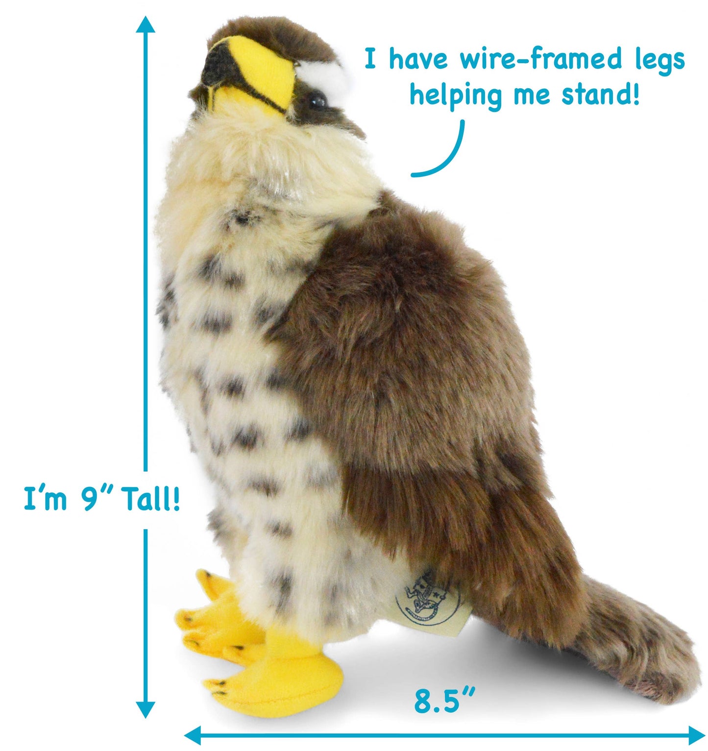 Percival The Peregrine Falcon | 9 Inch Stuffed Animal Plush